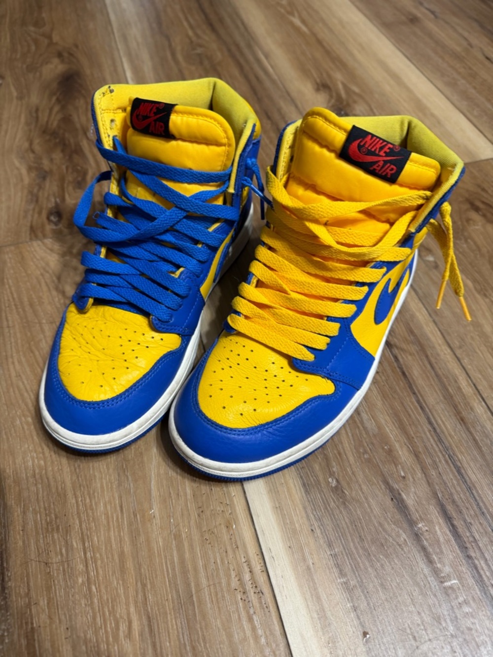 Nike Air Jordan Retro High Blue & Yellow Sneakers